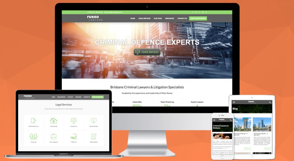 Brisbane Website Design & WordPress Development - Russo Lawyers Website by OnePoint Software Solutions QLD Australia