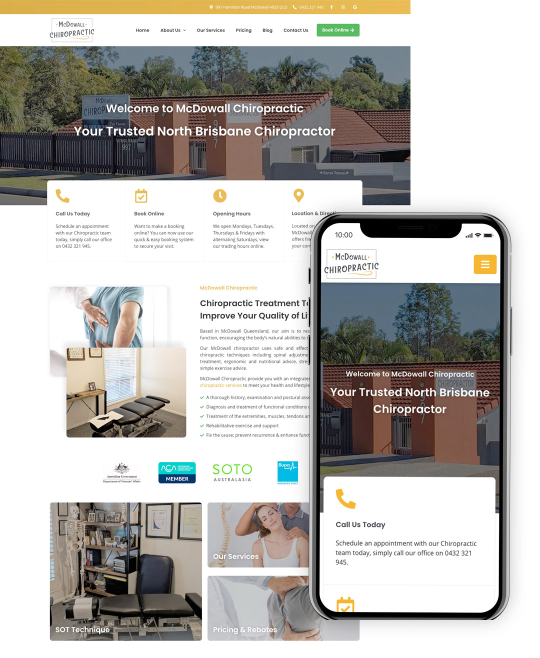 McDowall Chiropractic Showcase - OnePoint Solutions - Website Design Brisbane QLD Australia