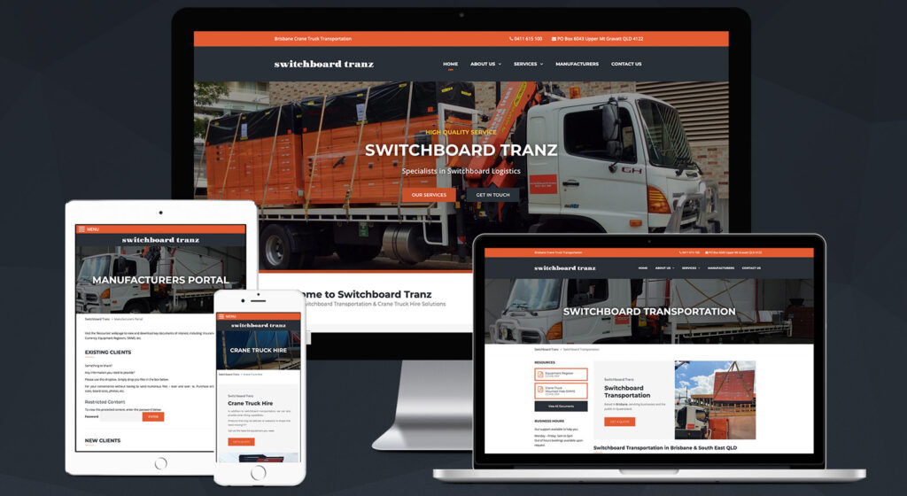 Switchboard Tranz Website - OnePoint Software Solutions - Web Design Brisbane