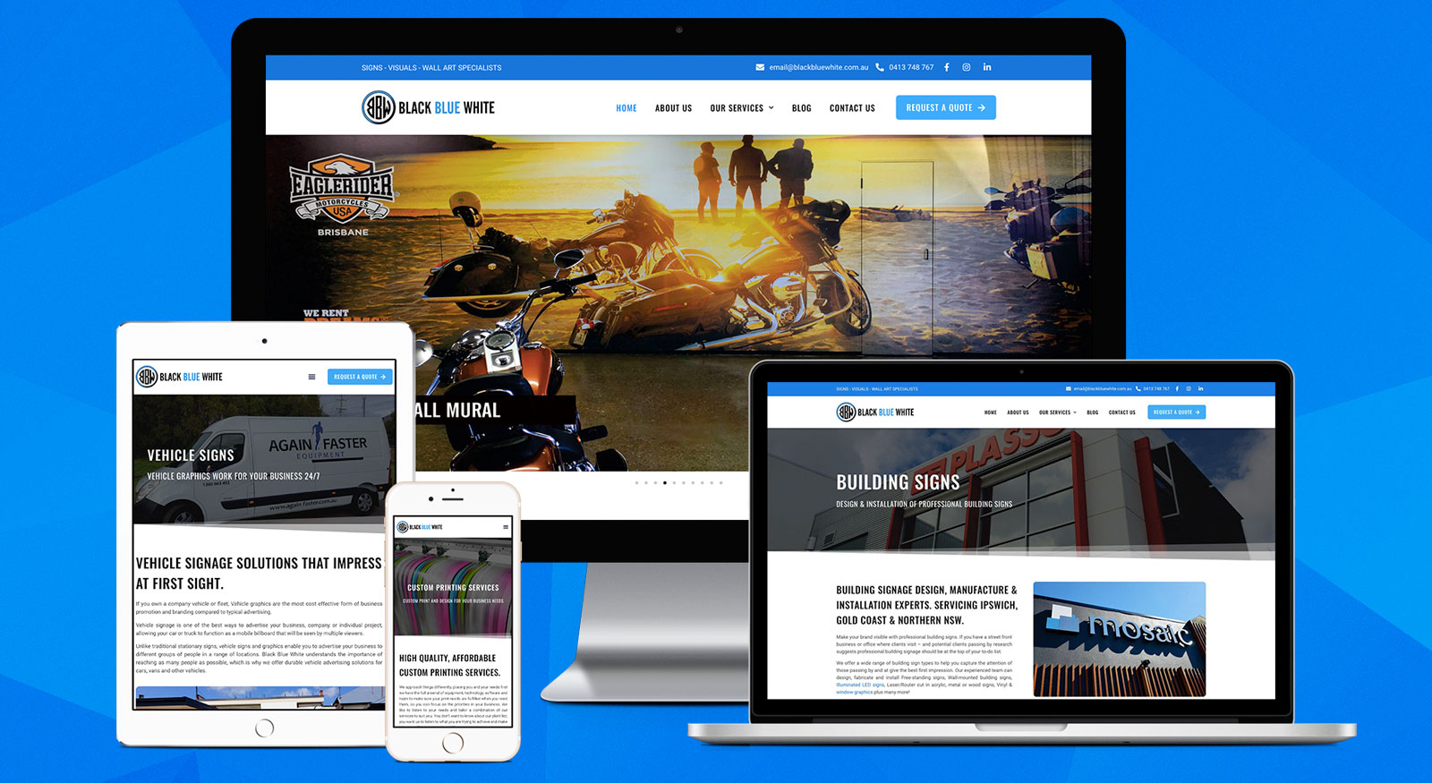 Black Blue White - Website Design Brisbane & Ipswich QLD - OnePoint Software Solutions