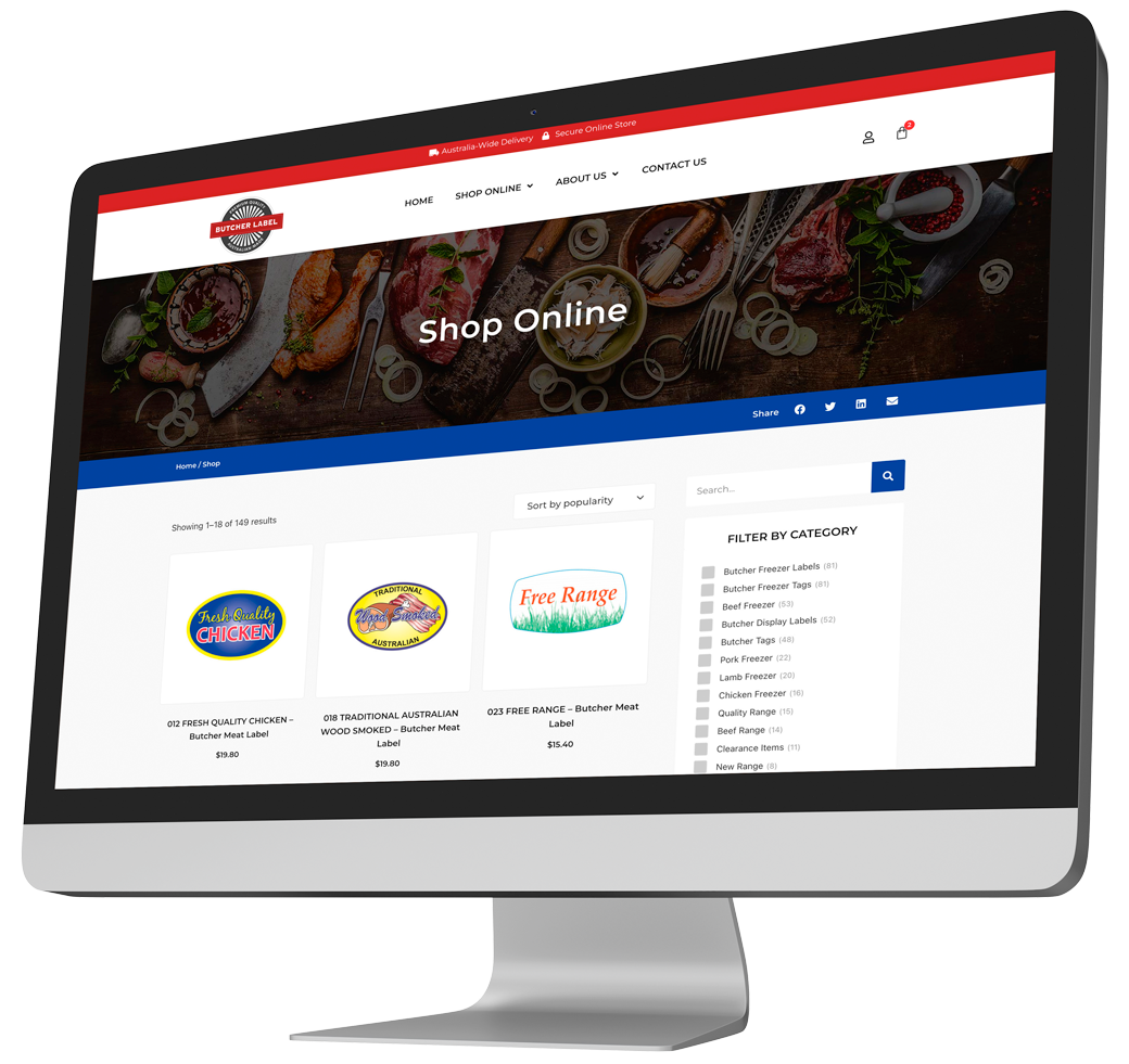 Butcher Label - eCommerce Development Brisbane - OnePoint Solutions