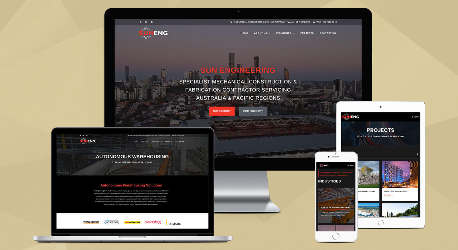 Sun Engineering Australia Website Design by Brisbane Agency OnePoint Solutions