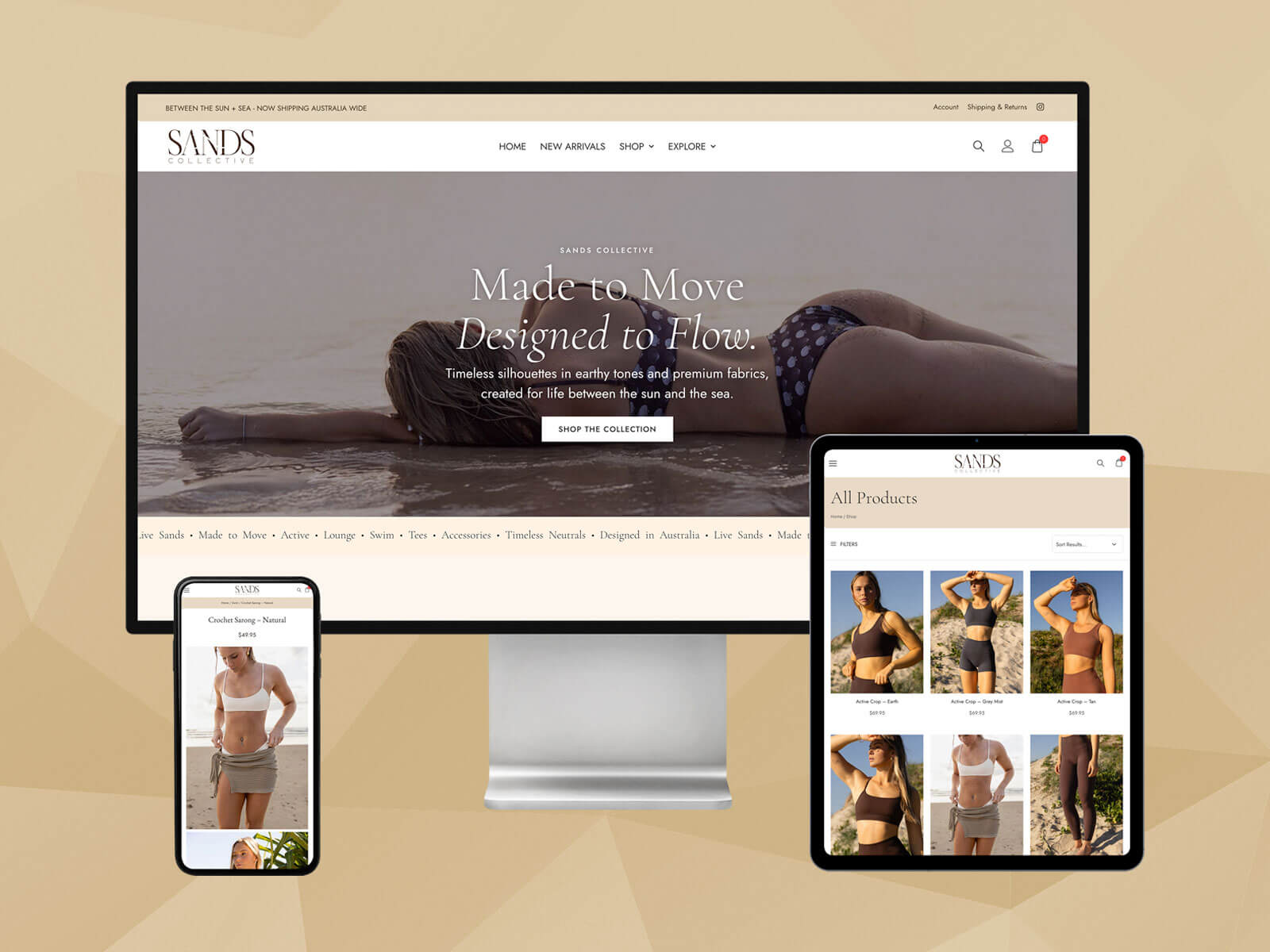 Sands Collective eCommerce Website Design by Brisbane Web Design Agency OnePoint Solutions QLD