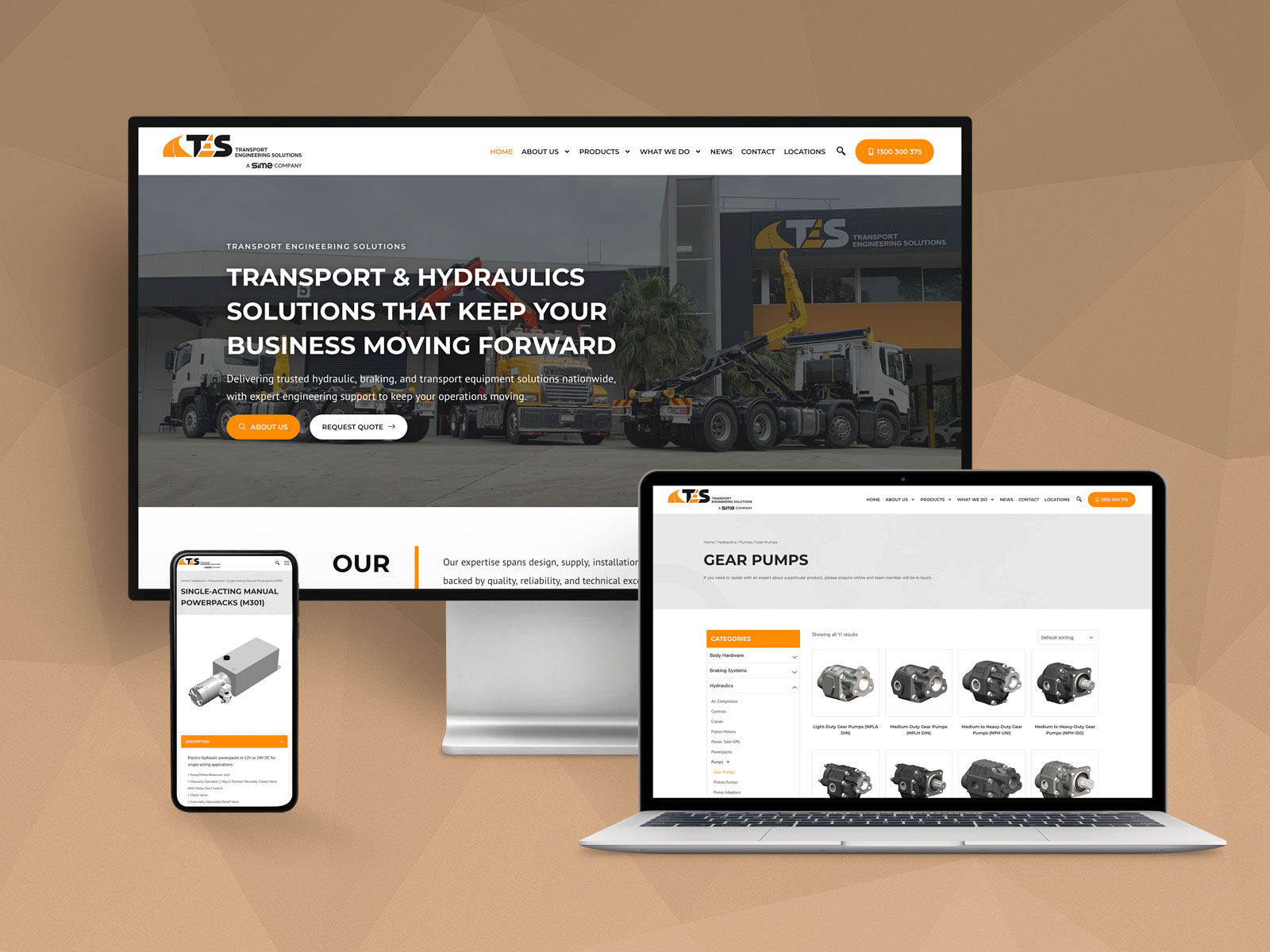 Transport Engineering Solutions Website Design by Brisbane Web Design Agency OnePoint Solutions QLD